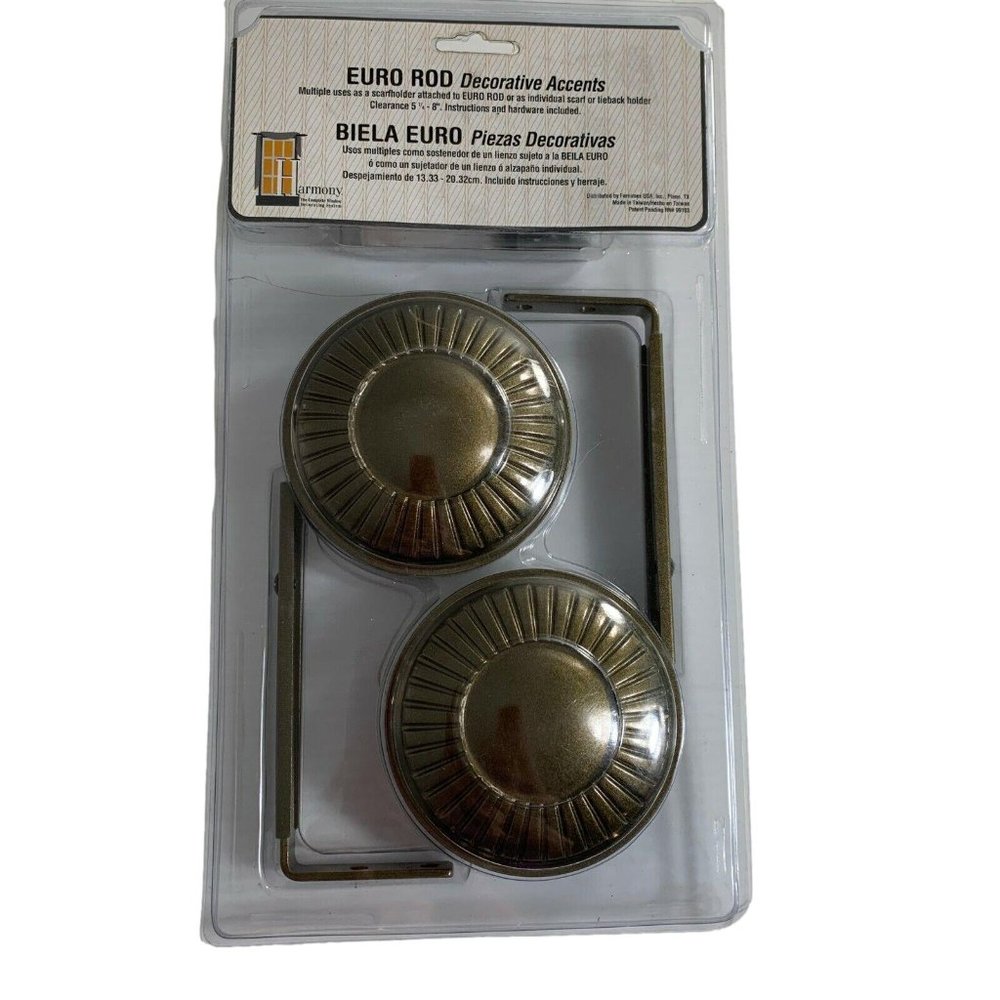 Harmony Window Curtain Rod Accents Scarf Tieback Holder Weathered Brass Finish